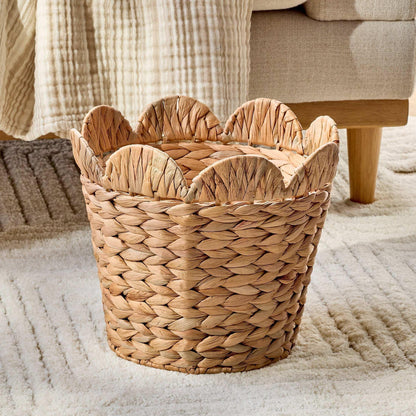 Better Homes & Gardens Round Scalloped Rim Water Hyacinth Basket