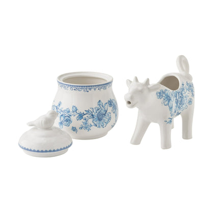 The Pioneer Woman Agatha Stoneware Sugar Bowl & Creamer Set, Blue