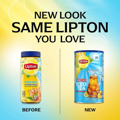 Lipton Unsweetened Iced Tea Mix, Sugar-Free, Black Tea, Made from Real Tea Leaves, 28 Quarts Each – Pack of 3 (Total 84 Quarts)