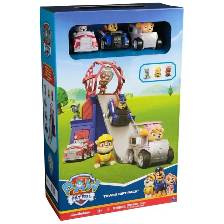PAW Patrol, Pup Squad Mini Lookout Tower Playset, 3 Toy Cars & 3 Figures for Ages 3+