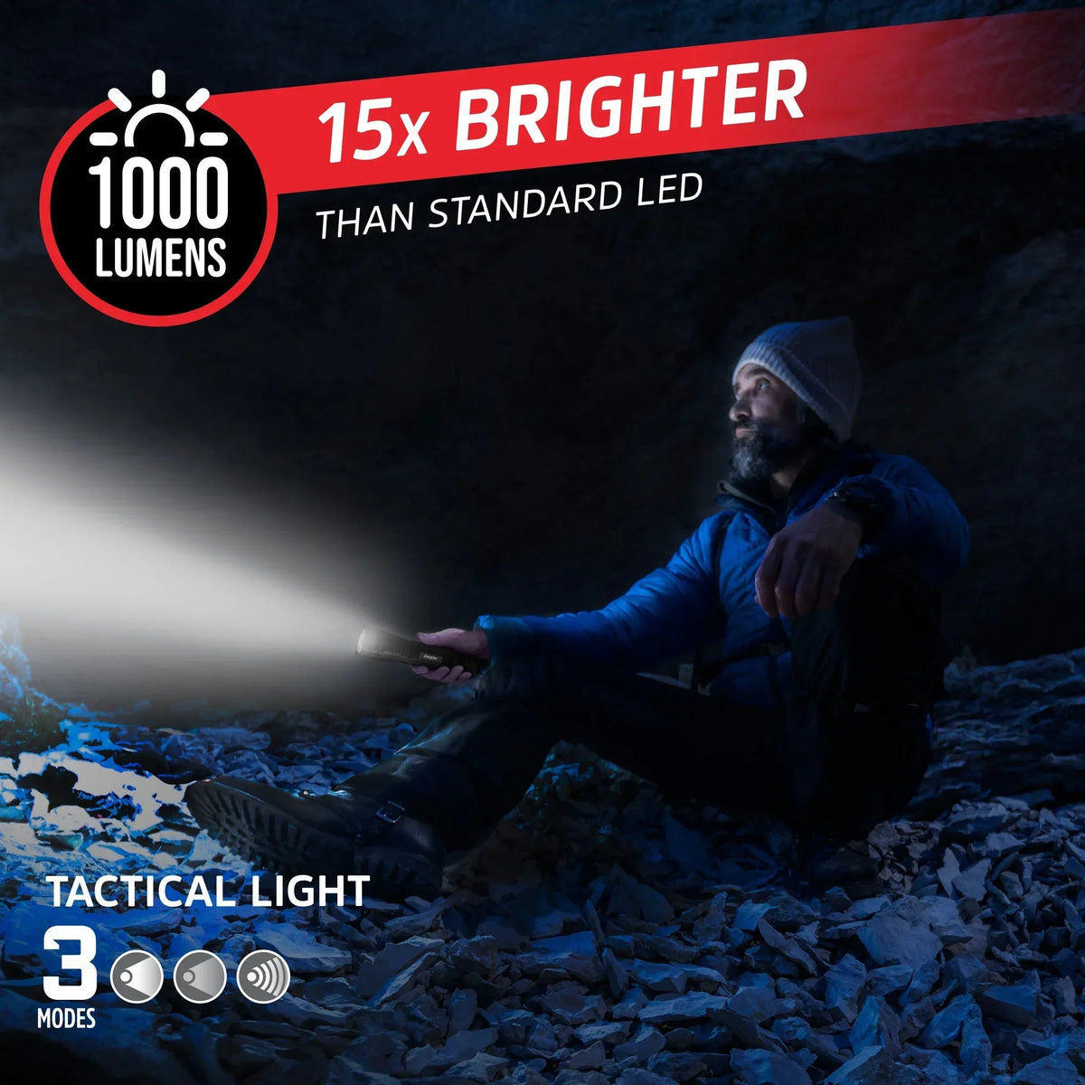 Energizer Flashlight Combo Pack, High Powered 1,000 Lumen Metal Torch Light and Bright 300 Lumen Mini Tactical EDC Flashlight, for Emergency, Camping, Running and Hunting, Batteries Included