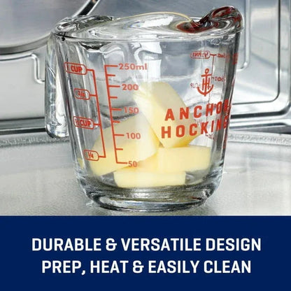 Anchor Hocking 1-Cup Glass Measuring Cup with Easy-Grip Handle and Spout