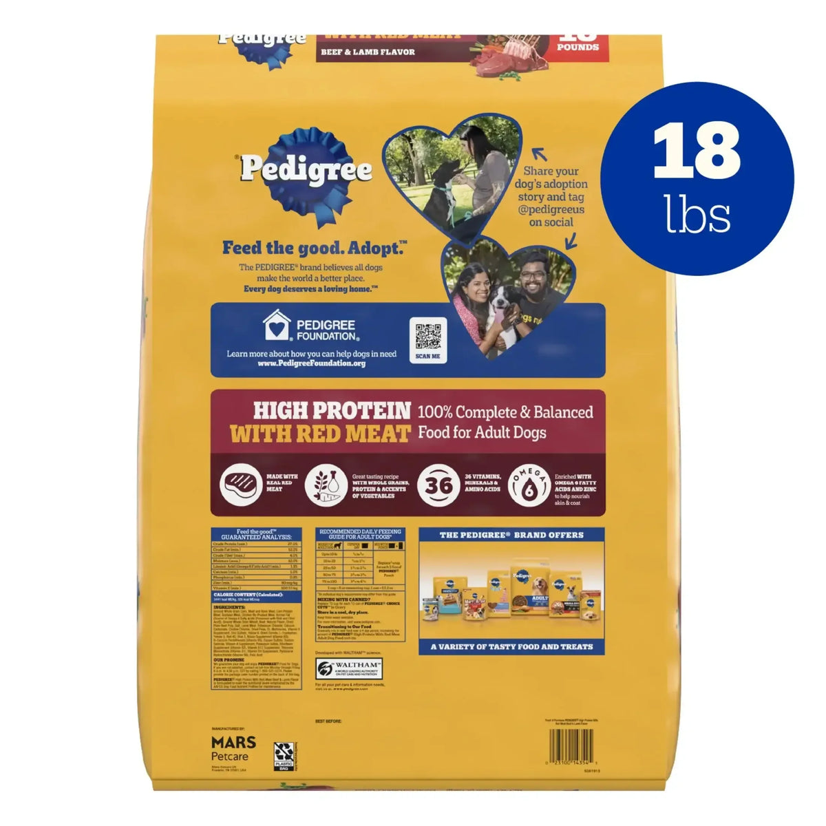 Pedigree High Protein Adult Dry Dog Food, Beef and Lamb Flavor