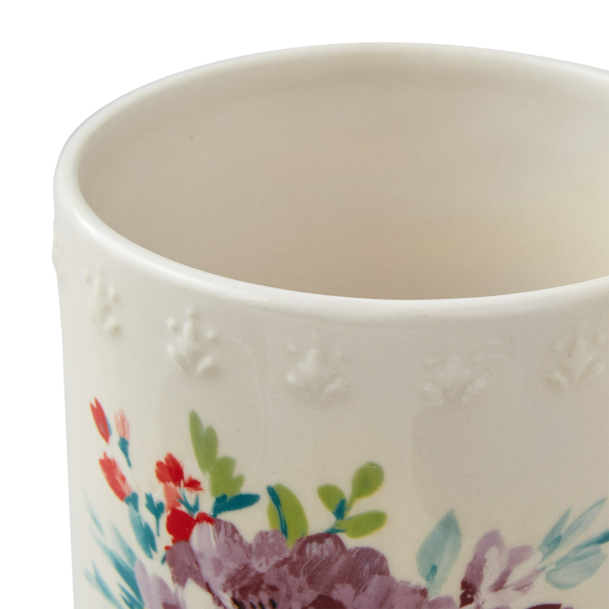 The Pioneer Woman Sweet Rose 7-Piece Stoneware Stemless Wine Glasses Set with Chiller