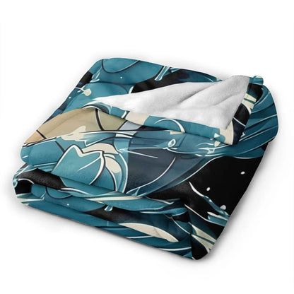 Squirtle Blanket, Soft Flannel Throw Cozy Flannel Blankets Travel Throw Blanket Super Soft Lightweight Bedding Lap Chair Sofa for Adults Kids Teens 40"X30"