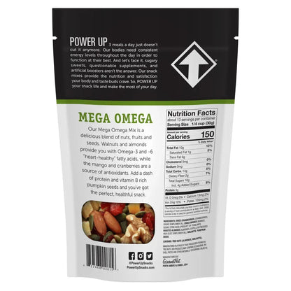 Power Up Trail Mix Mega Omega 14oz, Gluten Free, Vegan, Non-GMO
