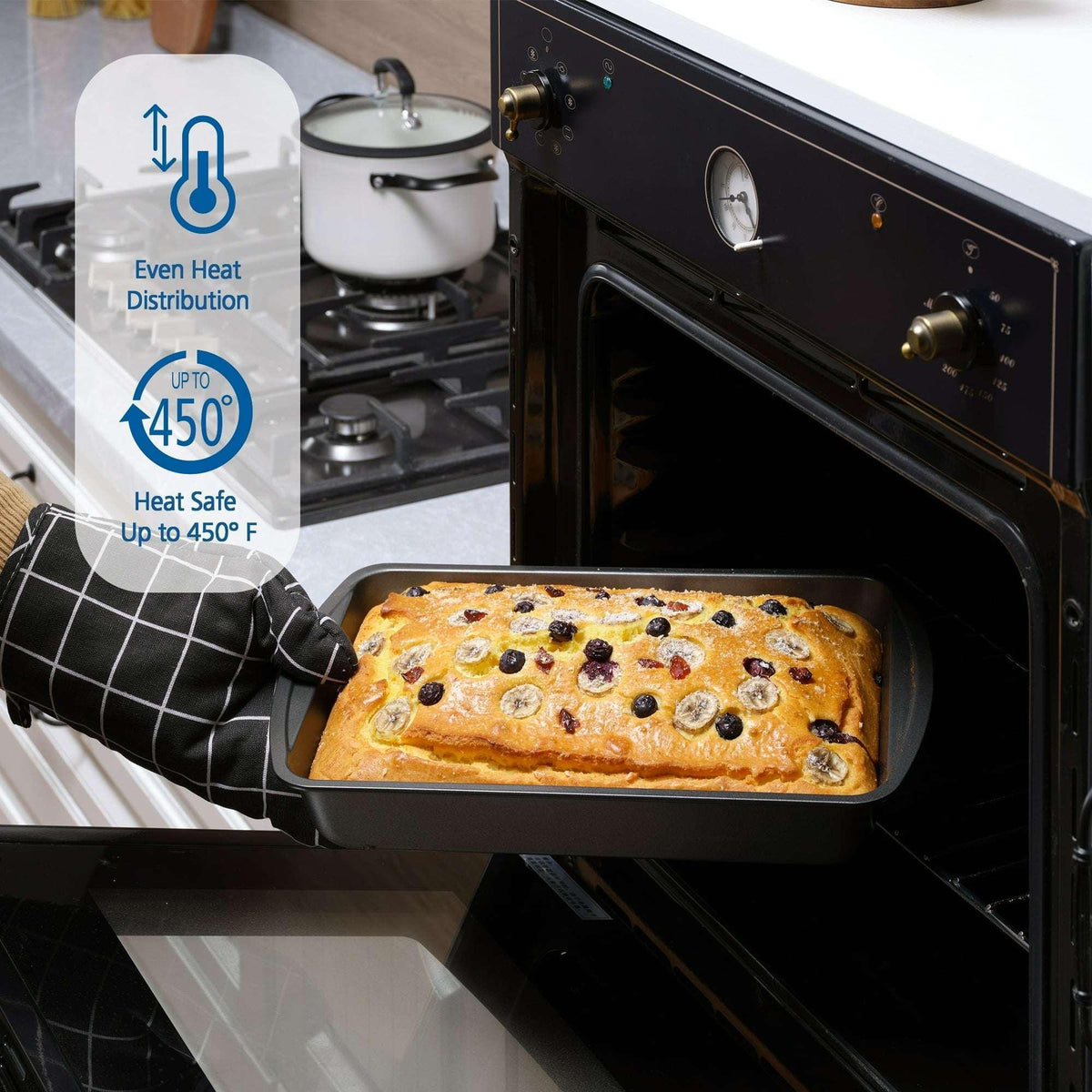 Mainstays 6 Piece Non-Stick Carbon Steel Bakeware Set with Cake, Muffin, Cookie and Loaf Pans, Gray