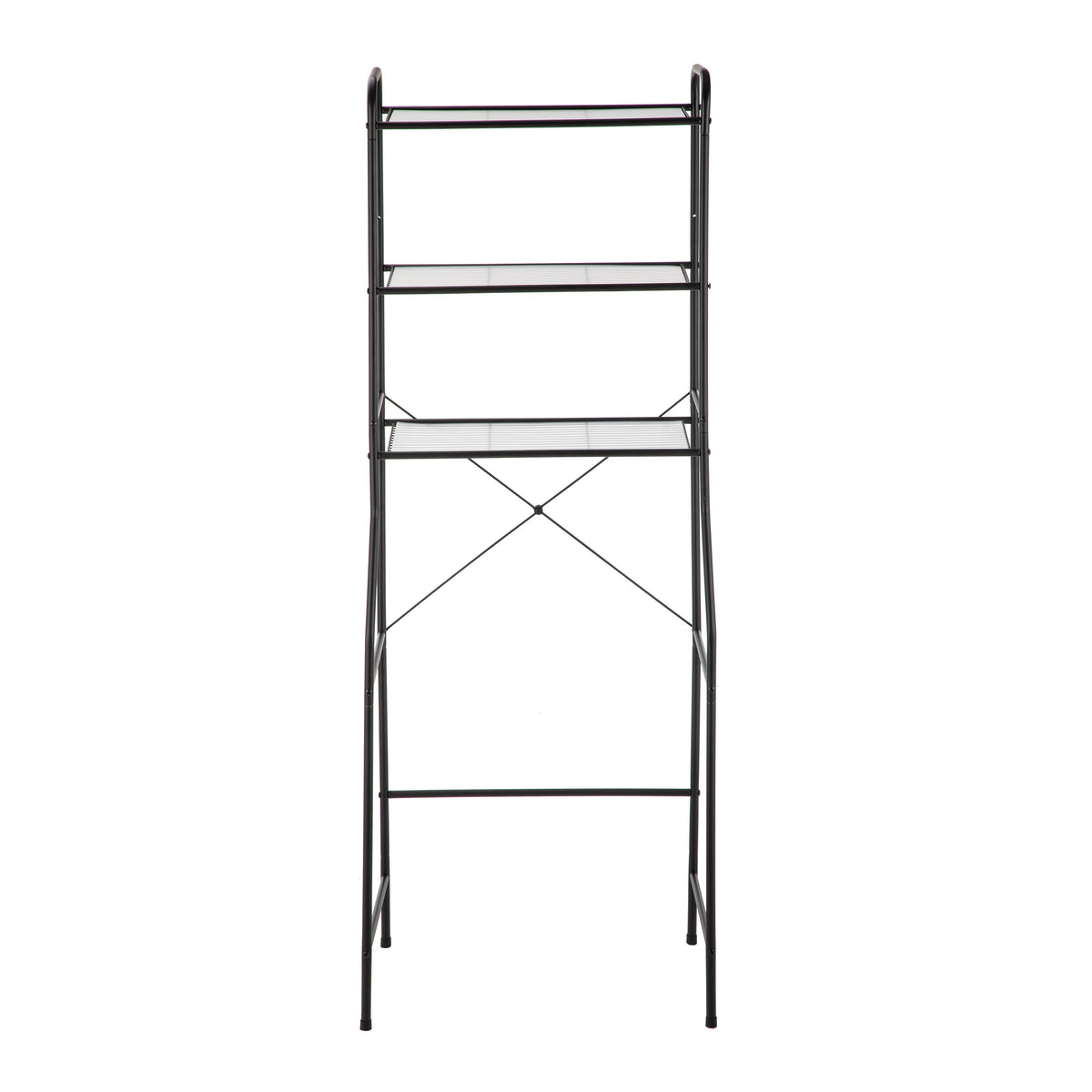 Mainstays Over-the-Toilet Steel Storage Unit with 3 Shelves and Liners, Matte Black