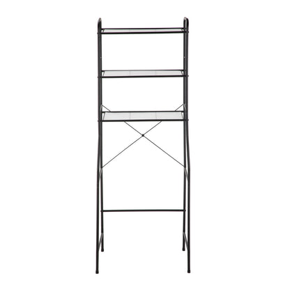 Mainstays Over-the-Toilet Steel Storage Unit with 3 Shelves and Liners, Matte Black