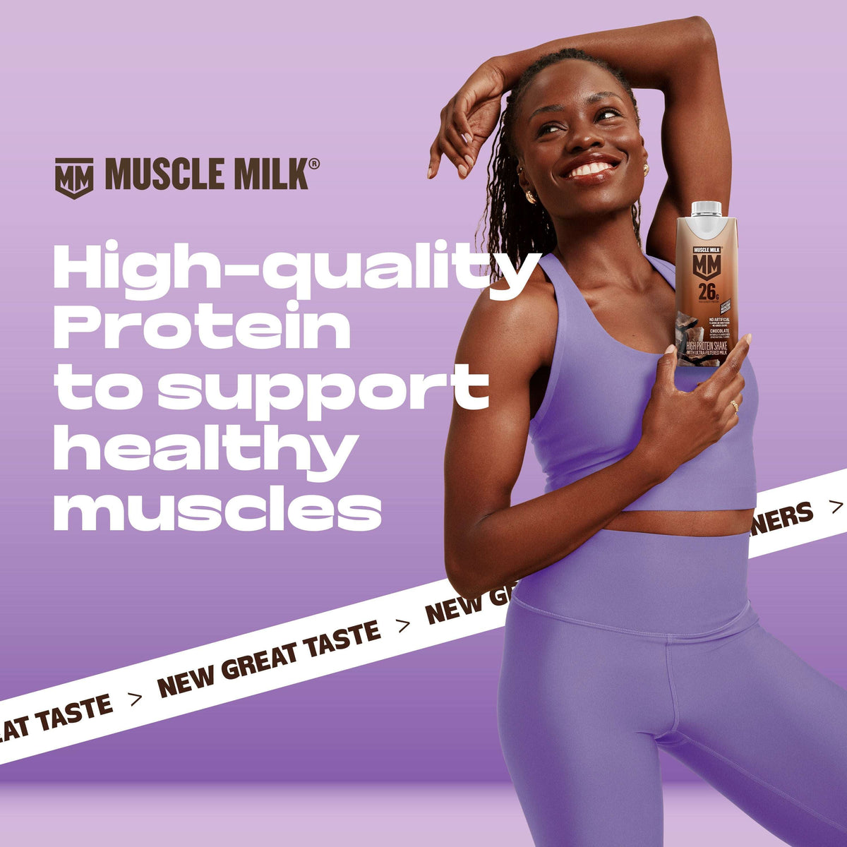 Muscle Milk 26g High Protein Shake, Chocolate, Ultra- Filtered Milk 11 fl oz, 4 pack