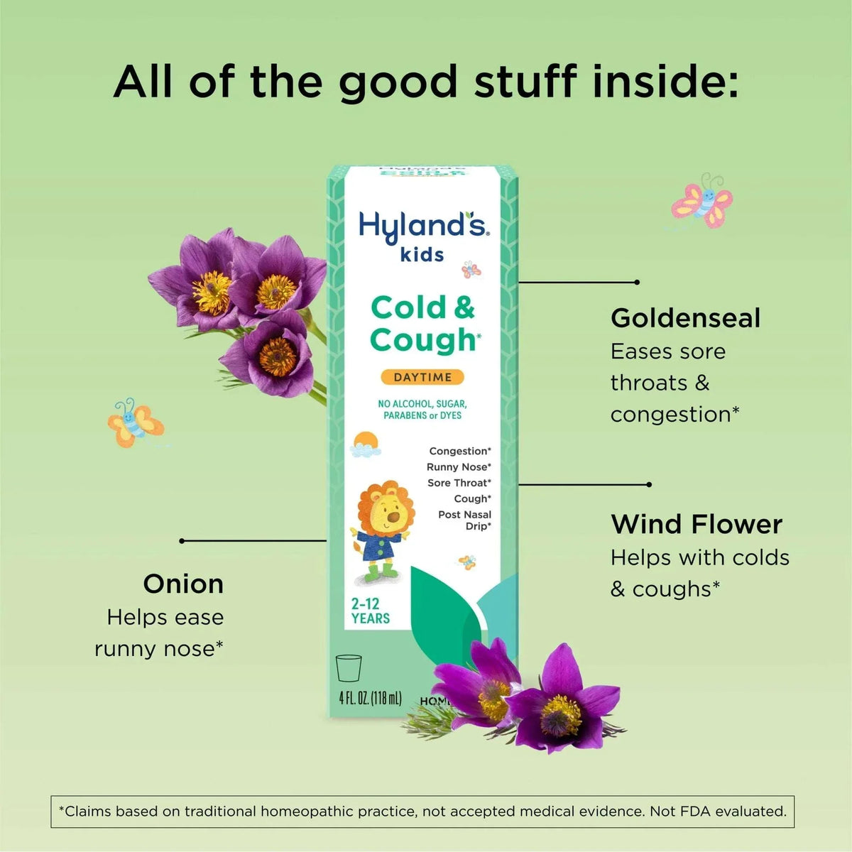 Hyland's Kids Cold & Cough Daytime Liquid, Ages 2–12, 4 fl oz