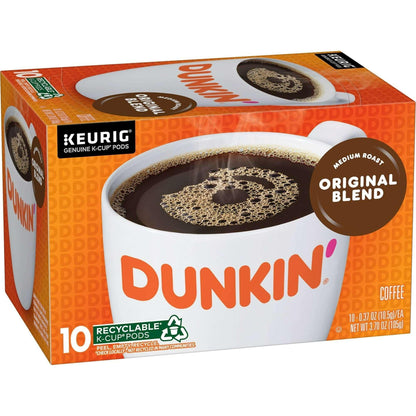 Dunkin’ Original Blend Medium Roast Coffee, Keurig K Cup Pods, 10 Count Box