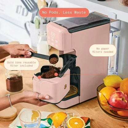 Beautiful Perfect Grind™ Programmable Single Serve Coffee Maker, White Icing by Drew Barrymore