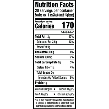 PLANTERS Whole Cashews Dill Pickle Flavored, Party Snacks, Plant Based Protein 5 oz Plastic Bag