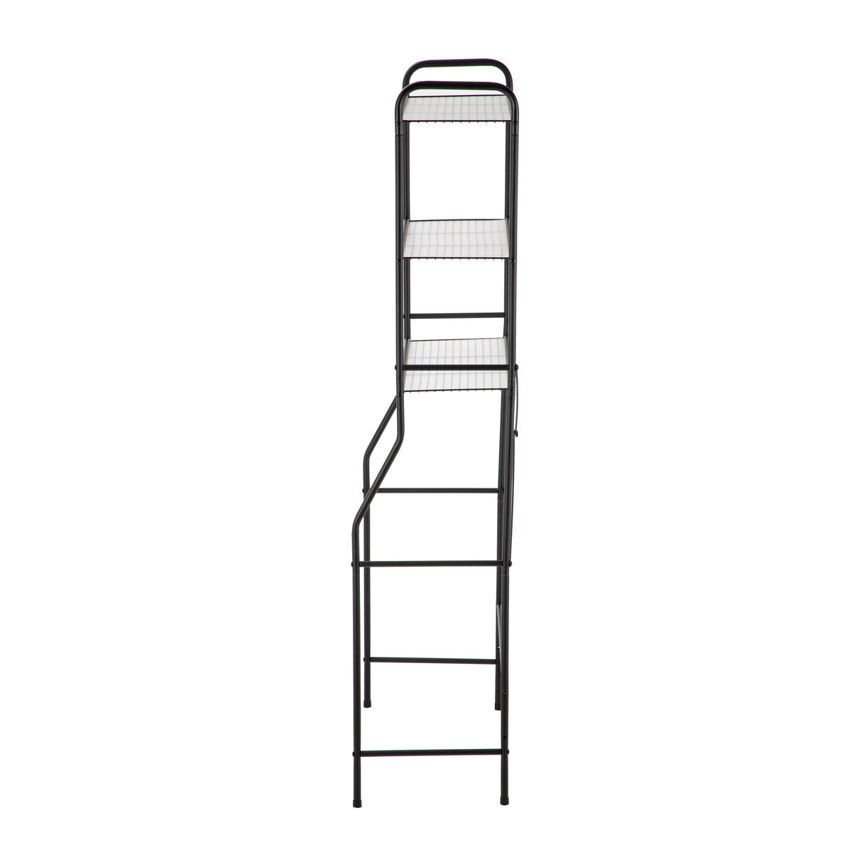 Mainstays Over-the-Toilet Steel Storage Unit with 3 Shelves and Liners, Matte Black