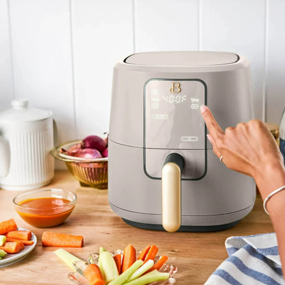 Beautiful 3 Qt Air Fryer with TurboCrisp Technology, EverGood Ceramic Nonstick Coating, Thyme Green by Drew Barrymore