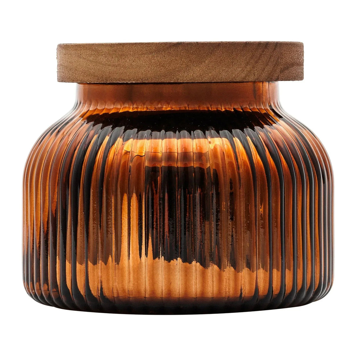 Better Homes & Gardens Scented Cotton 2-Wicks Ribbed Mecury Glass Jar Candle with Wooden Lid 18oz