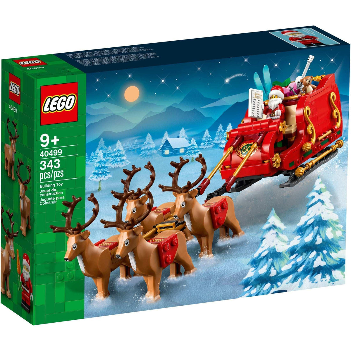 LEGO Santa's Sleigh - Building Toys for Kids, Boys & Girls, Ages 9+ - Indoor Christmas Decorations for Home W/ Santa Claus Figurine & Reindeer - Gifts for Boys & Girls