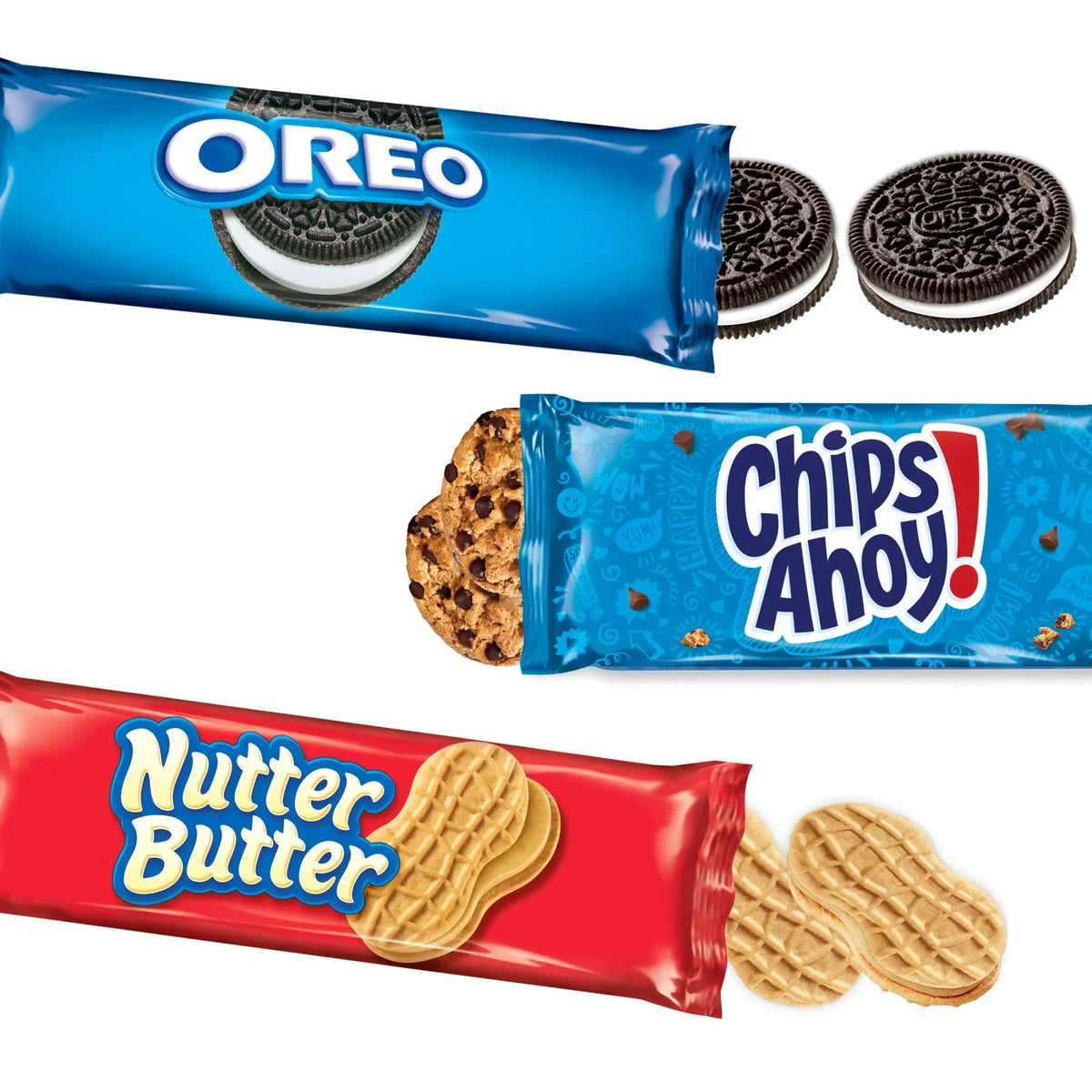 Nabisco Cookie Variety Pack, OREO, Nutter Butter, CHIPS AHOY!, 10 Snack Packs (4 Cookies Per Pack)