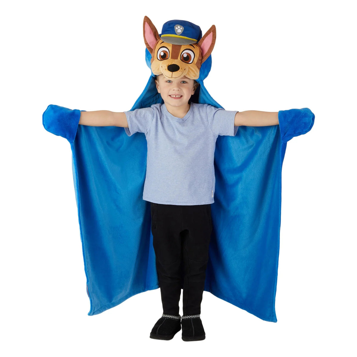 PAW Patrol Chase Kids Hooded Throw, Wearable Plush, Blue
