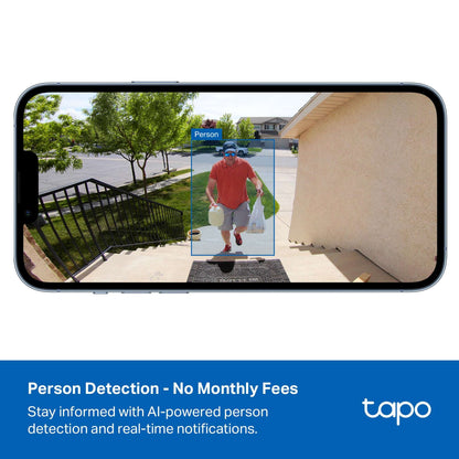 TP-Link Tapo TCW61 Indoor/Outdoor HD Security Camera with Color Night Vision, Free Smart AI Detection, No Subscription Needed, 2-Way Audio, Local Storage, Alexa & Google Home Compatible
