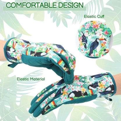 Hengguang Gardening Gloves for Women - Thorn Proof & Puncture Resistant, Breathable Floral Gloves for Rose Pruning,Mother's Day Gift (Floral Design)