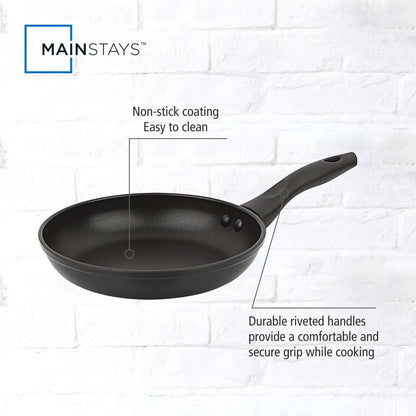 Mainstays 8" Non-Stick Aluminum Skillet Black Dishwasher Safe
