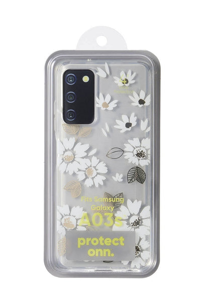 onn. Phone Case for Samsung Galaxy A03s - White Floral
