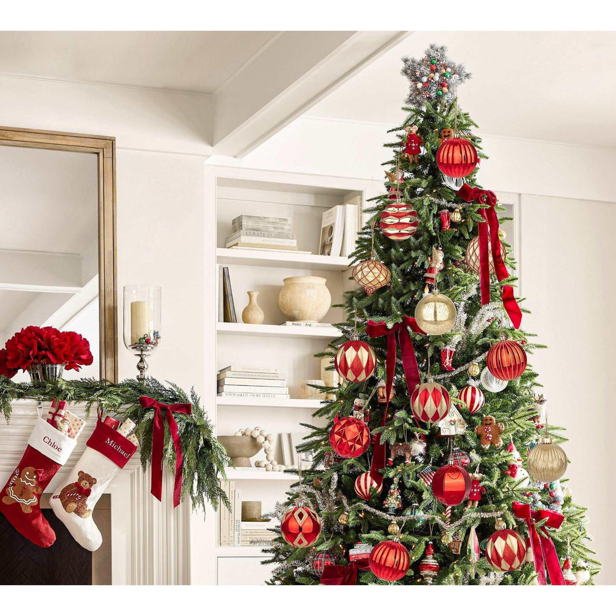 4 inch Reddish Gold Christmas Balls Ornaments 12 Pcs Shatterproof Christmas Ornaments Set Large Silver Ornaments for Christmas Tree Halloween Holiday Party