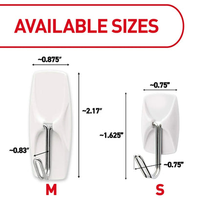 Command Small Wire Toggle Hooks, White, Damage Free Organizing, 3 Hooks and 4 Strips