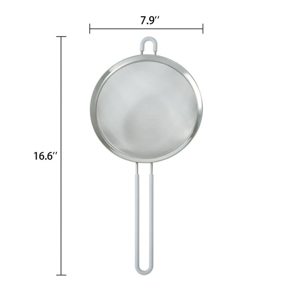 Mainstays 8" Stainless Steel Fine Mesh Strainer, Silver