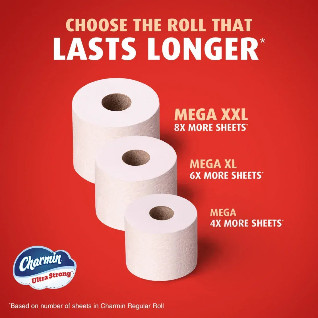 Charmin Ultra Strong Toilet Paper 6 Mega Rolls, 220 Sheets Per Roll