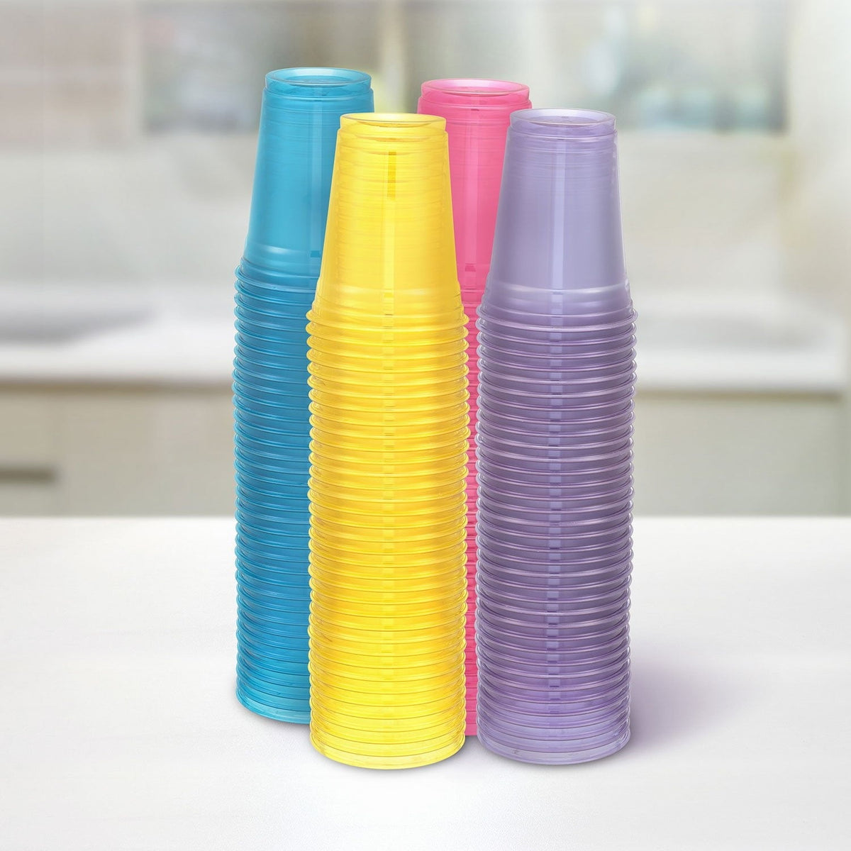 Hefty Party Perfect Translucent Plastic Cup, Spring Colors, 18 oz., 140 ct.