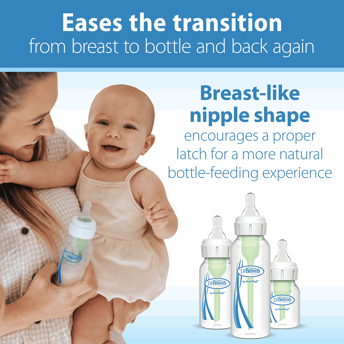 Dr. Brown's Natural Flow Preemie, Narrow Baby Bottle Nipple, Slowest Flow 0m+, 100% Silicone, 6-Pack