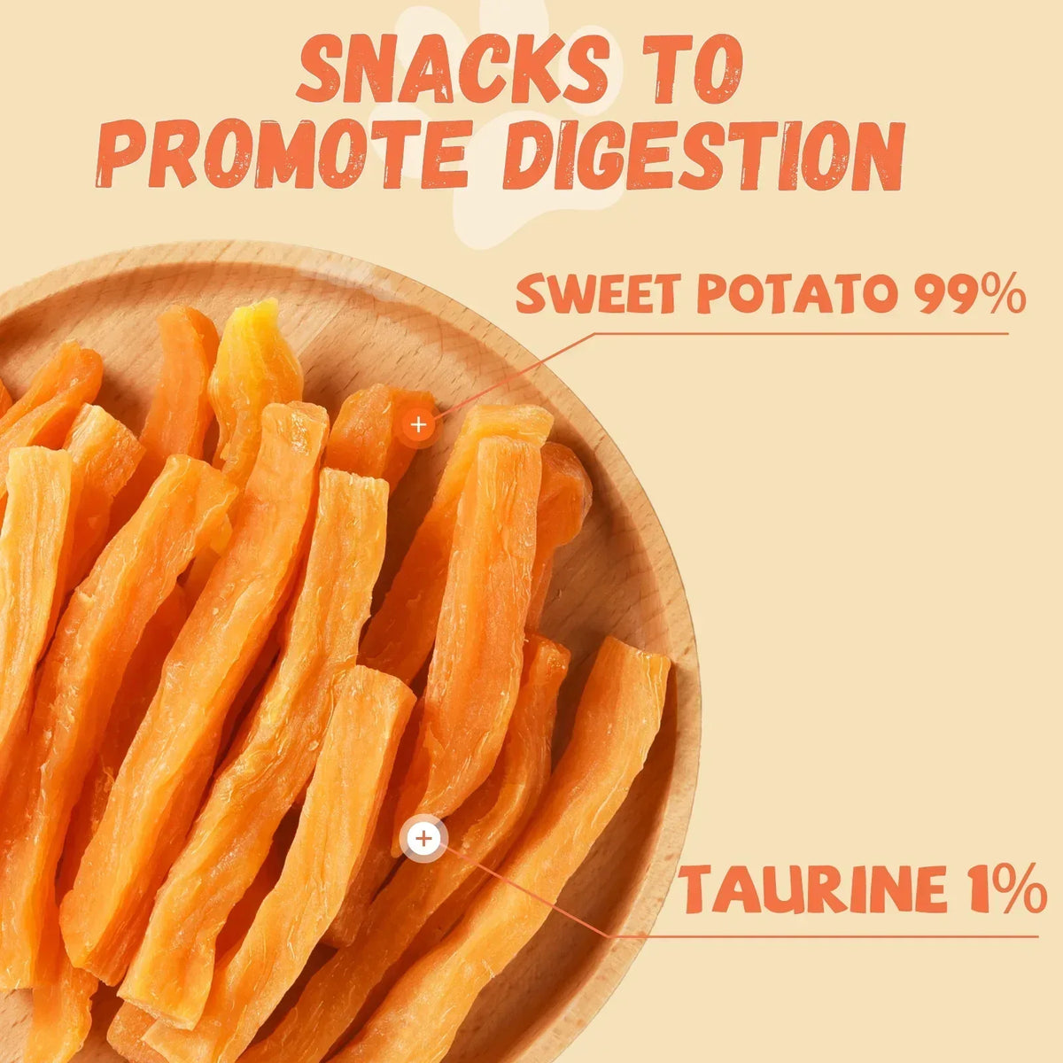 Pawmate Sweet Potato Dog Treats, Promote Digestion Soft Chews for All Dogs, 30 ct Packet