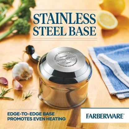 Farberware Classic Series 0.625 Quart Stainless Steel Butter Warmer Melting Pot Induction Compatible, Metal Utensil and Dishwasher Safe, Stainless Steel