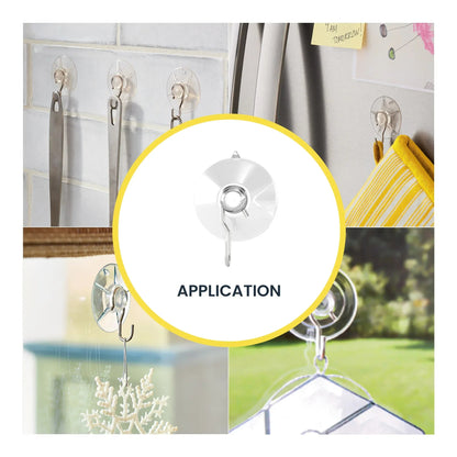 Ook Suction Cup Hooks, Suction Cup Hangers, Large, 5 lbs, PVC, Clear, 3 pack