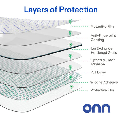 onn Corning Glass Screen Protector for iPhone® 17e / 16e / 14 / 13 / 13 Pro, Made with Durable Glass by Corning™ for Ultimate Protection, with Easy Application Tray