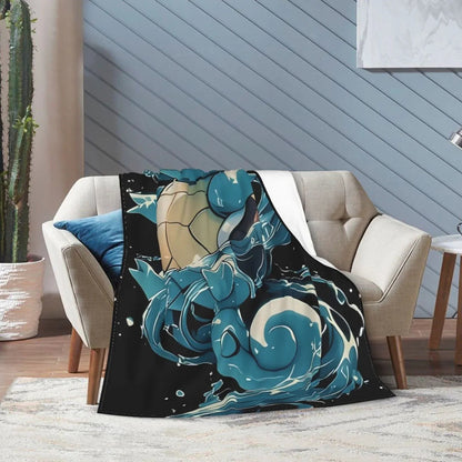 Squirtle Blanket, Soft Flannel Throw Cozy Flannel Blankets Travel Throw Blanket Super Soft Lightweight Bedding Lap Chair Sofa for Adults Kids Teens 40"X30"