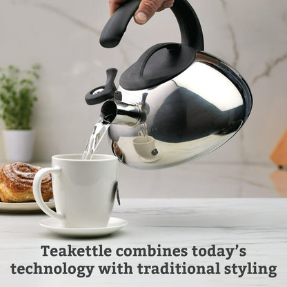 Farberware Stainless Steel Whistling Tea Kettle, 2.3 Quart, Silver