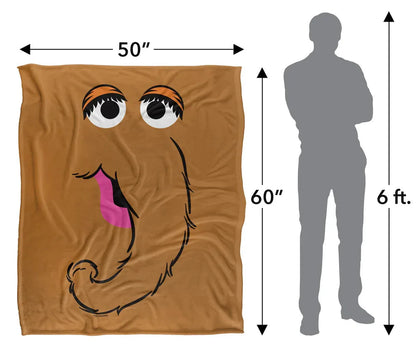 Sesame Street Snuffleupagus Face Officially Licensed Silky Touch Super Soft Throw Blanket 50' x 60'