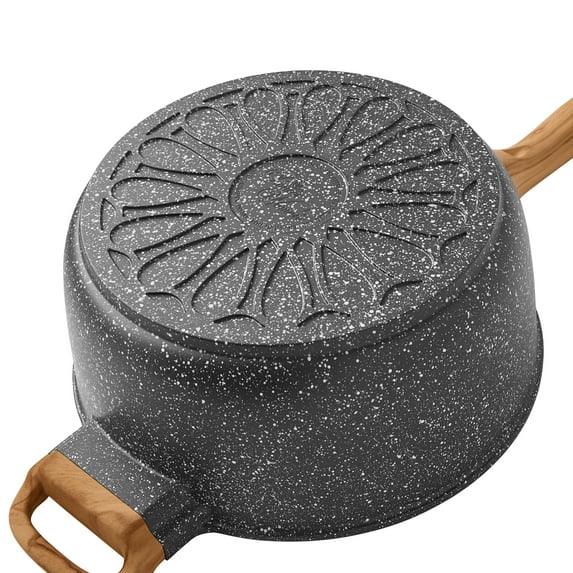 The Pioneer Woman Prairie Signature 4-Quart Cast Aluminum Sauce Pan, Charcoal Speckle