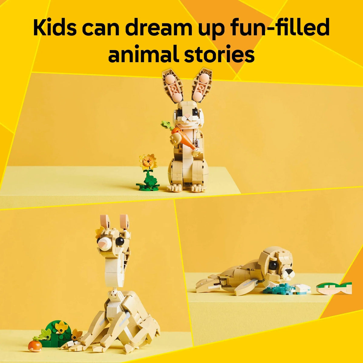 LEGO Creator 3in1 Cute Bunny - Building Toys Set W/ 3 Building Options, Bunny, Seal, or Llama - Easter Decorations & Gift for Kids, Ages 8+ - Craft for Girls & Boys - 31162