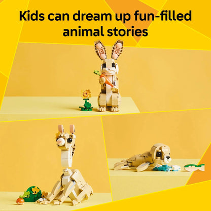 LEGO Creator 3in1 Cute Bunny - Building Toys Set W/ 3 Building Options, Bunny, Seal, or Llama - Easter Decorations & Gift for Kids, Ages 8+ - Craft for Girls & Boys - 31162