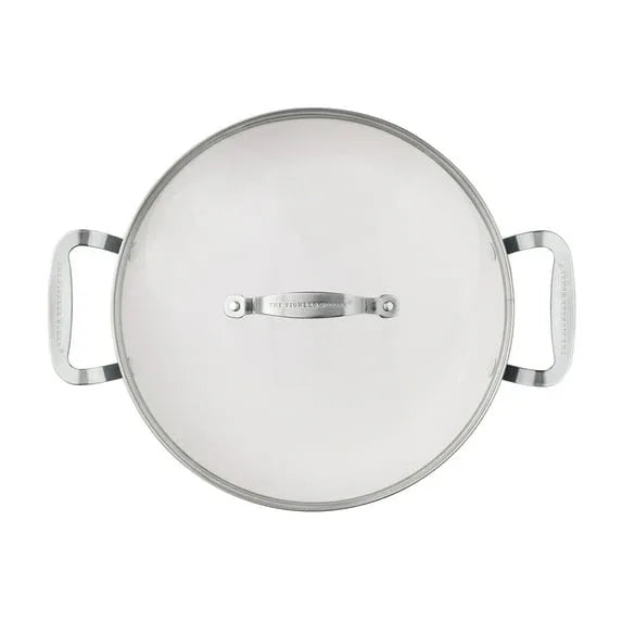 The Pioneer Woman Harlow 12" Ceramic Non-Stick Everyday Pan with Lid, Denim Blue