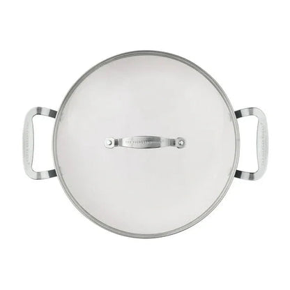 The Pioneer Woman Harlow 12" Ceramic Non-Stick Everyday Pan with Lid, Denim Blue