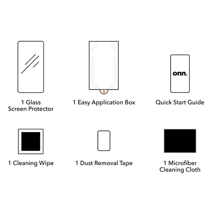 onn. Glass Screen Protector for Samsung Galaxy S25 and Samsung Galaxy S24 with Easy Installation Box