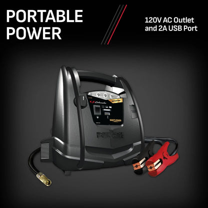 Schumacher Electric 800A Car Battery Jump Starter and Portable Power Station, 150-PSI Air Compressor, 12V Sport, Auto, and Marine Batteries, SJ1583