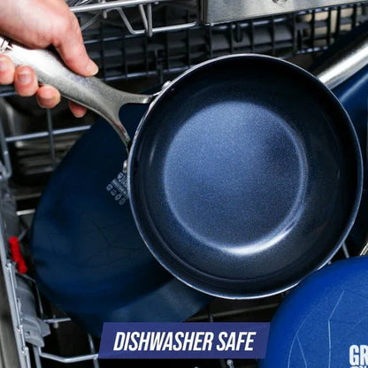 Blue Diamond Toxin Free Ceramic Nonstick Metal Utensil Open Frypan/Skillet, 12"