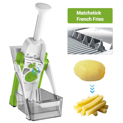 Mandoline Slicer for Vegetables Fruits, Adjustable Thickness Stainless Steel Food Cutter & Chopper, Safe and Quick Meal Preparation